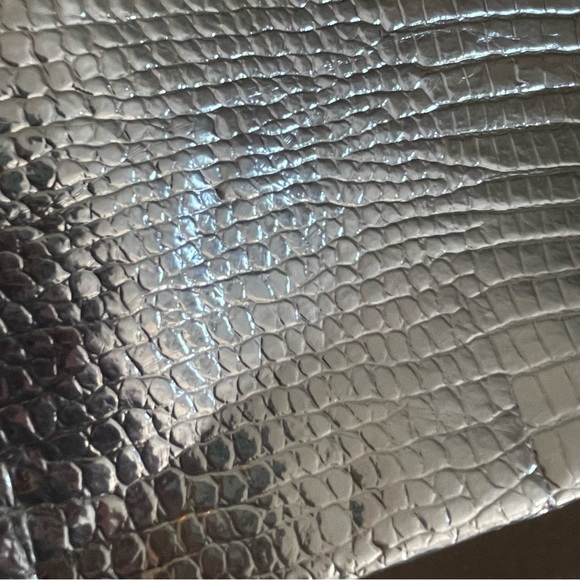 Vintage Lady Bird Silver Crocodile Pattern Tote Bag Alligator 12.75” x 15” - Picture 6 of 11